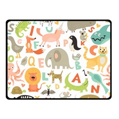 Children Alphabet Seamless Pattern Two Sides Fleece Blanket (small) by Simbadda