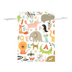 Children Alphabet Seamless Pattern Lightweight Drawstring Pouch (m) by Simbadda