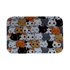 Cute Cat Kitten Cartoon Doodle Seamless Pattern Open Lid Metal Box (silver)  