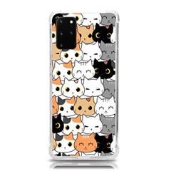 Cute Cat Kitten Cartoon Doodle Seamless Pattern Samsung Galaxy S20plus 6 7 Inch Tpu Uv Case by Simbadda