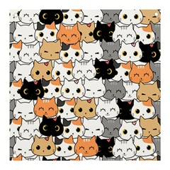 Cute Cat Kitten Cartoon Doodle Seamless Pattern Banner And Sign 3  X 3  by Simbadda