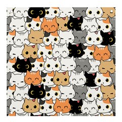 Cute Cat Kitten Cartoon Doodle Seamless Pattern Banner And Sign 4  X 4  by Simbadda