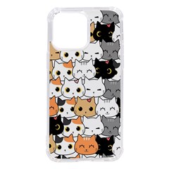 Cute Cat Kitten Cartoon Doodle Seamless Pattern Iphone 14 Pro Max Tpu Uv Print Case by Simbadda