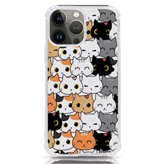 Cute Cat Kitten Cartoon Doodle Seamless Pattern Iphone 13 Pro Max Tpu Uv Print Case by Simbadda