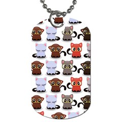 Seamless Pattern With Cute Little Kittens Various Color Dog Tag (one Side) by Simbadda