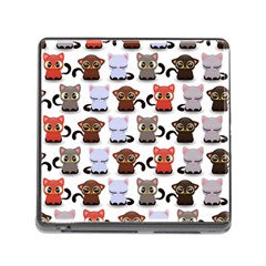 Seamless Pattern With Cute Little Kittens Various Color Memory Card Reader (square 5 Slot) by Simbadda