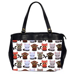 Seamless Pattern With Cute Little Kittens Various Color Oversize Office Handbag (2 Sides) by Simbadda