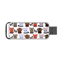 Seamless Pattern With Cute Little Kittens Various Color Portable Usb Flash (one Side) by Simbadda