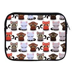 Seamless Pattern With Cute Little Kittens Various Color Apple Ipad 2/3/4 Zipper Cases by Simbadda