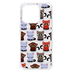 Seamless Pattern With Cute Little Kittens Various Color Iphone 14 Pro Tpu Uv Print Case by Simbadda