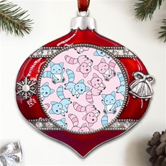 Children Pattern Design Metal Snowflake And Bell Red Ornament by Simbadda