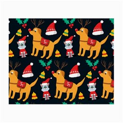 Funny Christmas Pattern Background Small Glasses Cloth (2 Sides) by Simbadda