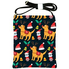 Funny Christmas Pattern Background Shoulder Sling Bag by Simbadda