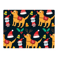 Funny Christmas Pattern Background Two Sides Premium Plush Fleece Blanket (mini) by Simbadda