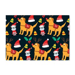 Funny Christmas Pattern Background Crystal Sticker (a4) by Simbadda