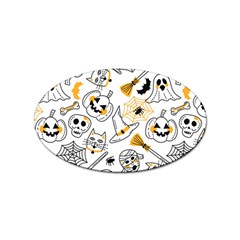 Funny Hand Drawn Halloween Pattern Sticker (oval) by Simbadda