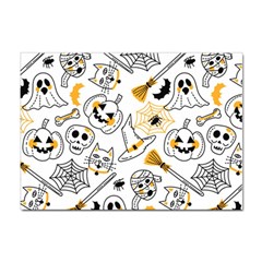 Funny Hand Drawn Halloween Pattern Sticker A4 (10 Pack) by Simbadda