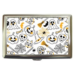 Funny Hand Drawn Halloween Pattern Cigarette Money Case by Simbadda