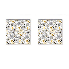 Funny Hand Drawn Halloween Pattern Cufflinks (square) by Simbadda