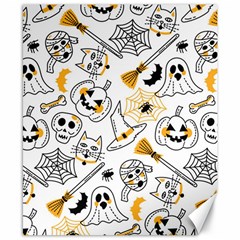 Funny Hand Drawn Halloween Pattern Canvas 8  X 10  by Simbadda