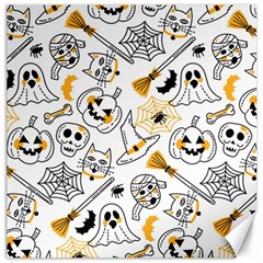 Funny Hand Drawn Halloween Pattern Canvas 12  X 12  by Simbadda