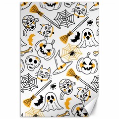 Funny Hand Drawn Halloween Pattern Canvas 12  X 18  by Simbadda