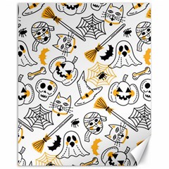 Funny Hand Drawn Halloween Pattern Canvas 16  X 20  by Simbadda