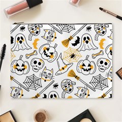 Funny Hand Drawn Halloween Pattern Cosmetic Bag (xl) by Simbadda