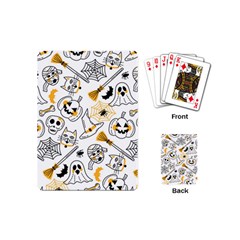 Funny Hand Drawn Halloween Pattern Playing Cards Single Design (mini) by Simbadda