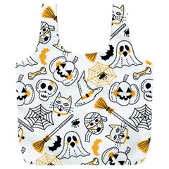 Funny Hand Drawn Halloween Pattern Full Print Recycle Bag (xxl) by Simbadda