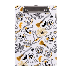 Funny Hand Drawn Halloween Pattern A5 Acrylic Clipboard by Simbadda