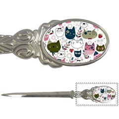 Pattern With Cute Cat Heads Letter Opener by Simbadda