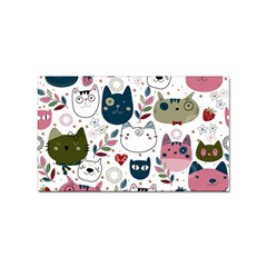 Pattern With Cute Cat Heads Sticker Rectangular (100 Pack) by Simbadda