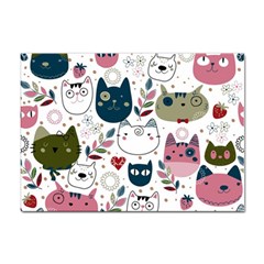 Pattern With Cute Cat Heads Sticker A4 (10 Pack) by Simbadda