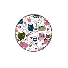 Pattern With Cute Cat Heads Hat Clip Ball Marker (10 Pack) by Simbadda