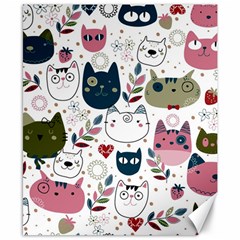 Pattern With Cute Cat Heads Canvas 8  X 10  by Simbadda