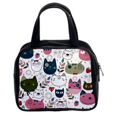 Pattern With Cute Cat Heads Classic Handbag (two Sides) by Simbadda