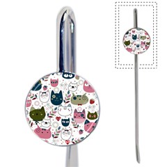 Pattern With Cute Cat Heads Book Mark by Simbadda