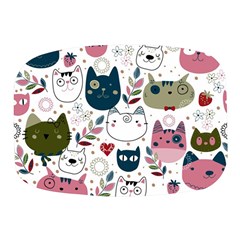 Pattern With Cute Cat Heads Mini Square Pill Box by Simbadda