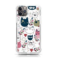 Pattern With Cute Cat Heads Iphone 11 Pro 5 8 Inch Tpu Uv Print Case by Simbadda