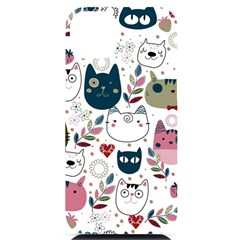 Pattern With Cute Cat Heads Iphone 14 Plus Black Uv Print Case by Simbadda