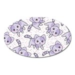 Cats Pattern Design Oval Magnet Front