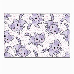 Cats Pattern Design Postcard 4 x 6  (pkg Of 10) by Simbadda