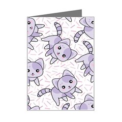 Cats Pattern Design Mini Greeting Card by Simbadda