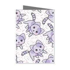 Cats Pattern Design Mini Greeting Cards (pkg Of 8) by Simbadda