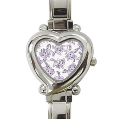 Cats Pattern Design Heart Italian Charm Watch by Simbadda