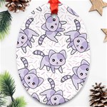 Cats Pattern Design Oval Ornament (Two Sides) Front