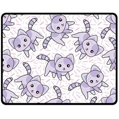 Cats Pattern Design Two Sides Fleece Blanket (medium) by Simbadda