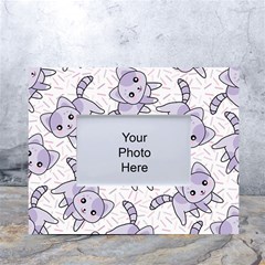 Cats Pattern Design White Tabletop Photo Frame 4 x6  by Simbadda