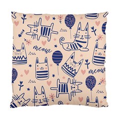 Cute Cats Doodle Seamless Pattern With Funny Characters Standard Cushion Case (one Side) by Simbadda